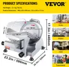Product specifications and lifestyle images for a VEVOR commercial slicer. Podgląd zdjęcia produktu