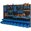 A wall-mounted tool organizer with various tools and storage bins. Produktbild-Vorschau