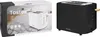 A product box showing a white toaster and a black toaster, with text and icons on the box. Produktbild-Vorschau