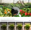 Collage showing a greenhouse, close-ups of tomatoes and strawberries, a dimmer control, and four images of a plant under grow lights at different brightness levels. Anteprima dell’immagine prodotto