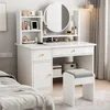 Toilette con specchio e cassetti bianca per il trucco Anteprima dell’immagine prodotto 2
