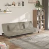 Schlafsofa 2-Sitzer mit 2 Kissen Hellgrau Samt Produktbild-Vorschau 2