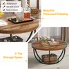 Tribesigns Runde Couchtisch, Industrial 2-Tier-Kreis Produktbild-Vorschau 5