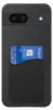 Back view of a black smartphone case with a card holder slot containing a credit card. Produktbild-Vorschau
