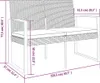 Panca da giardino a 2 posti con cuscini in rattan PP nero Anteprima dell’immagine prodotto 7