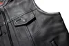 Herren Jeans Lederweste aus Rindsleder Weste Kutte Biker Produktbild-Vorschau 4