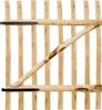A wooden garden gate with a diagonal support beam and black hinges, presented against a white background. Produktbild-Vorschau
