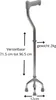 Aidapt - Gehstock - 4 Beine - Abstand Beine 12 cm - Produktbild-Vorschau 4