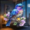 GKA Sonnenfänger Vogel auf Blumenast 20 cm Buntglas Produktbild-Vorschau 1