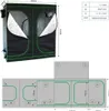 A collage showing a grow tent and its unfolded layout with dimensions and labels. Anteprima dell’immagine prodotto