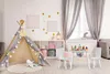 ECOTOYS detský stolík + 2 stoličky, biely skandinávsky set Náhľad obrázku produktu 4