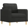 A studio shot of a black fabric armchair with wooden legs. Náhľad obrázku produktu