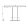A technical drawing of a table with dimensions. Náhled obrázku produktu
