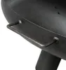A close-up view of a handle attached to a black metal fire pit. Produktbild-Vorschau
