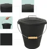 Relaxdays asbak met deksel, 24 liter, inclusief asborstel Productafbeelding-voorbeeld 2