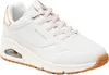 A white Skechers Uno sneaker with pink laces and gold accents. Podgląd zdjęcia produktu