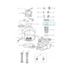 Diagram of a pool sand filter system with numbered parts. Produktbild-Vorschau