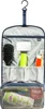 A hanging toiletry bag with various items inside. Produktbild-Vorschau