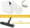 Collage showing steam mop cloths and a steam mop head, with text indicating applicable models. Produktbild-Vorschau