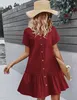 ASKSA Damen Sommerkleid Button Down Leinenkleid Strandkleid Produktbild-Vorschau 2