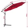 A red cantilever umbrella with solar LED lights and measurement indicators. Voir les images du produit