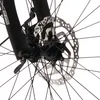 A close-up view of a bicycle's front wheel hub and disc brake. Produktbild-Vorschau