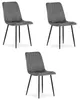 Chaise Valora LAVA en velours gris foncé, lot de 3 | Trio Voir les images du produit 9