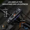 A close-up of a black bicycle headlight mounted on handlebars, with text overlays and diagrams explaining its features. Anteprima dell’immagine prodotto
