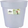 A transparent plastic plant pot with a label showing an orchid. Anteprima dell’immagine prodotto