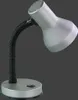 A silver desk lamp with a black flexible neck and base, set against a dark gray background. Anteprima dell’immagine prodotto