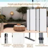 An outdoor patio setting with a white folding screen divider. Produktbild-Vorschau
