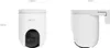 Two views of a white dome security camera with dimensions indicated. Anteprima dell’immagine prodotto