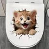 GKA WC Deckel Aufkleber fröhliche Katze Toilettendeckel Produktbild-Vorschau 1