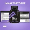 A product shot of a bottle of ESN Vitamin D3+K2 capsules, with packaging details and nutritional information displayed. Produktbild-Vorschau