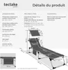 Chaise longue en aluminium Aurelie, rembourrée et pliable - Voir les images du produit 6
