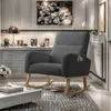 Fotel bujany z czarnego pluszowego materiału z bocznymi Podgląd zdjęcia produktu 1