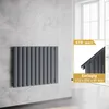 Horizontální deskový radiátor SONNI antracit 630×850mm Náhled obrázku produktu 1