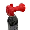 A close-up shot of a red air horn attached to a black aerosol can. Produktbild-Vorschau