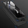 A black smartphone case is shown from a diagonal angle, with the phone inside. The background is dark. Produktbild-Vorschau