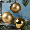 Christbaumkugel - Weihnachtsbaumkugel - bruchfest - D: 10cm - glänzend und matt - gold - 4er Set Produktbild-Vorschau