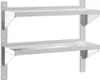 vidaXL Półka ścienna z 2 półkami 75x23,5x60 cm srebrna stal Podgląd zdjęcia produktu 1