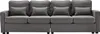 A front view of a dark gray four-seater sofa. Voir les images du produit
