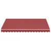 A burgundy awning with a white trim and scalloped edge, shown against a white background. Voir les images du produit