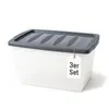 BigDean 3x 60 L Aufbewahrungsbox mit Deckel groß Budget Produktbild-Vorschau 1