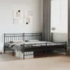 Bettgestell mit Kopf- und Fußteil Metall Schwarz 193x203 cm Produktbild-Vorschau 2