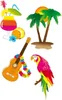 Hawaii Cut-Outs Party-Deko 4 Stück bunt 35x25cm - Produktbild-Vorschau 6