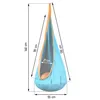 A diagram of a hanging cocoon swing with dimensions indicated. Voir les images du produit
