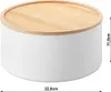 Yamazaki Aufbewahrungsbox rund mit Deckel 22x11cm weiß Produktbild-Vorschau 2