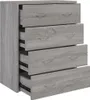 vidaXL Kommode mit 4 Schubladen 60x30,5x71 cm Grau Sonoma Produktbild-Vorschau 2