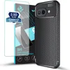 A phone case and screen protector are displayed on a white background. Produktbild-Vorschau
